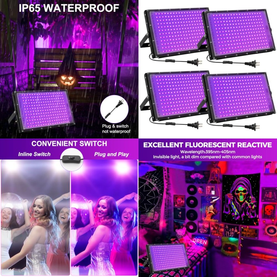 Led Flood Light - أضواء LED سوداء بقوة 200 واط