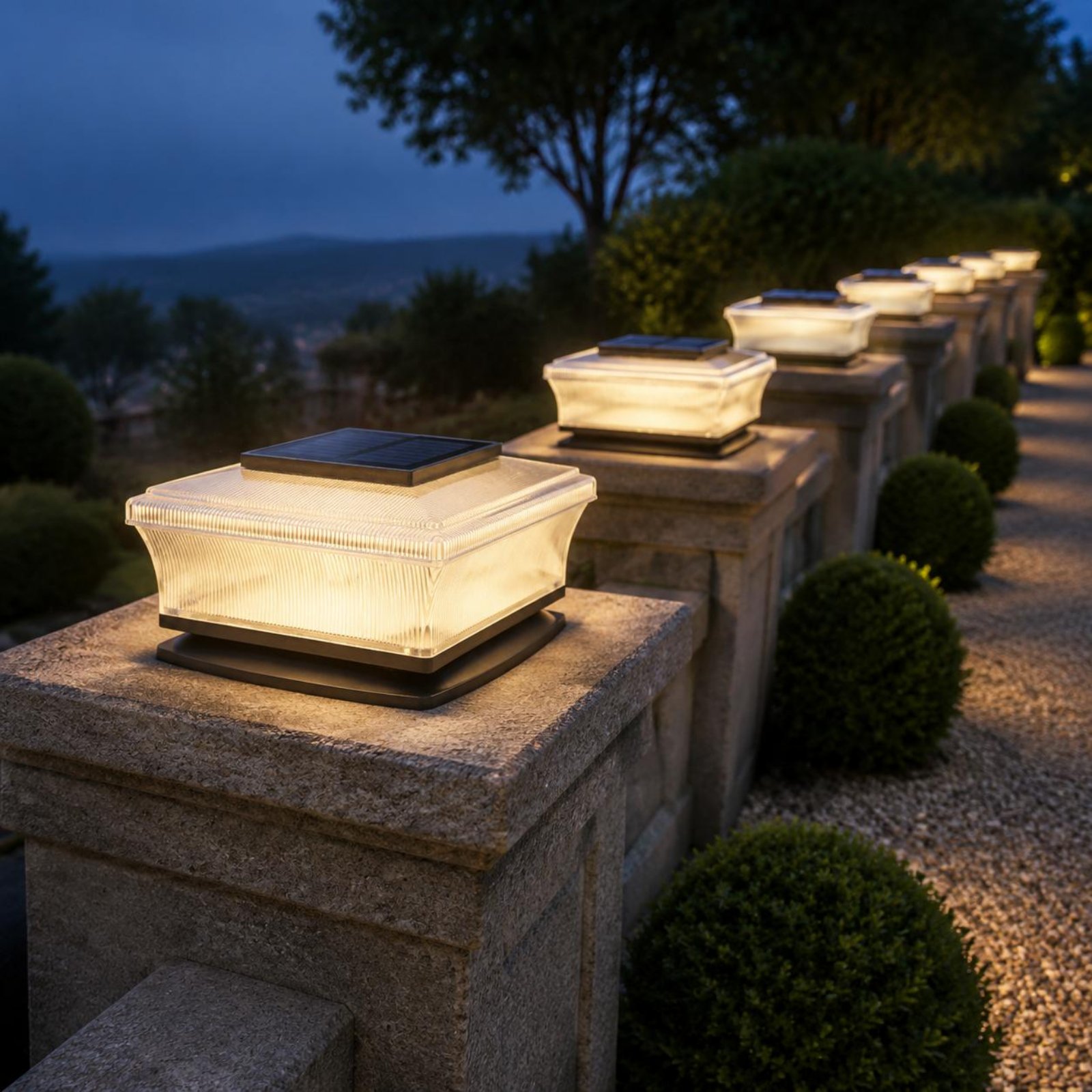 Outdoor Lighting Modern - إضاءة عمودية شمسية لاسلكية مربعة الشكل