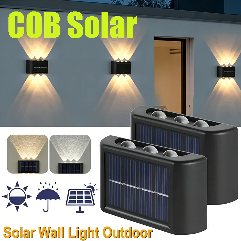 Outdoor Lighting Waterproof - مصباح جداري شمسي COB مقاوم للماء