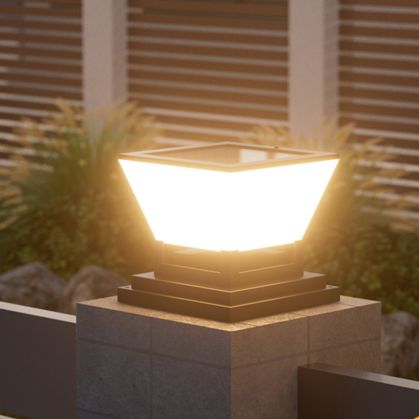 Outdoor Lighting Modern - مصباح شمسي للأعمدة مقاوم للماء، إضاءة