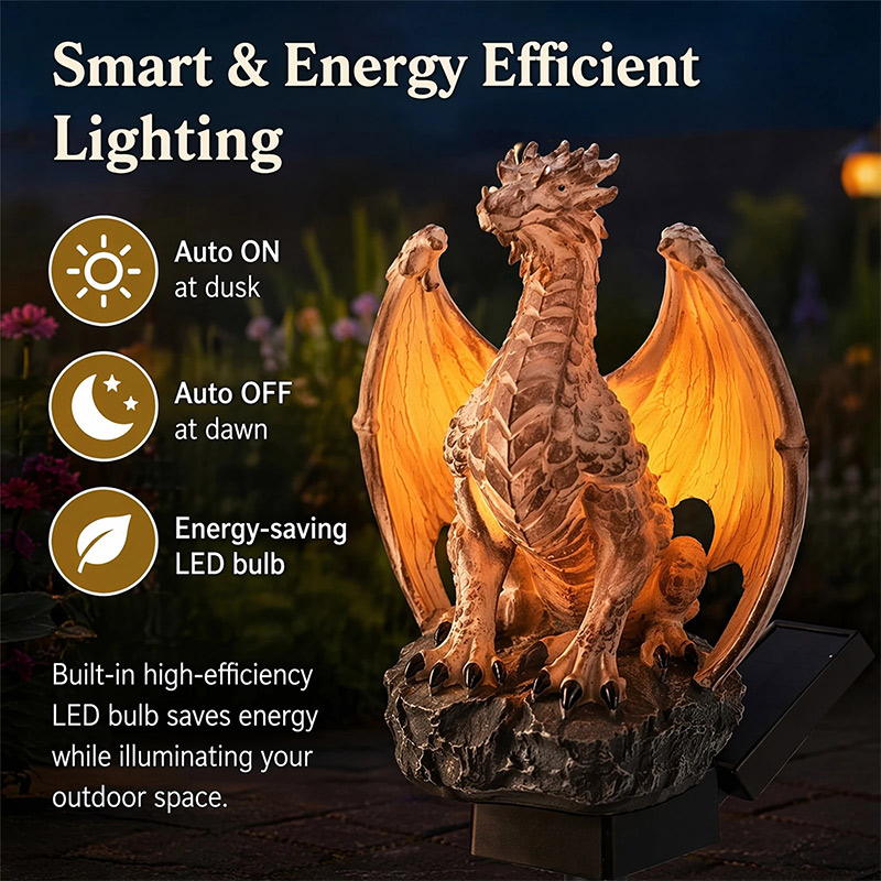 مصباح حديقة شمسي بتصميم التنين - مراجعة Photocell Outdoor Lighting وسعره