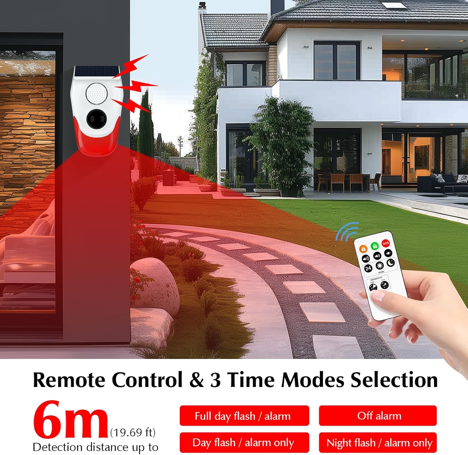 مستشعر الحركة الشمسية إنذار خا - مراجعة Photocell Outdoor Lighting وسعره