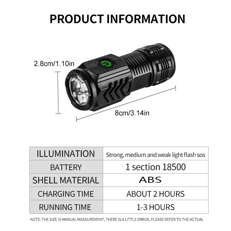 مصباح يدوي صغير 3LED مع مشبك ق - مراجعة Outdoor Lighting Construction وسعره
